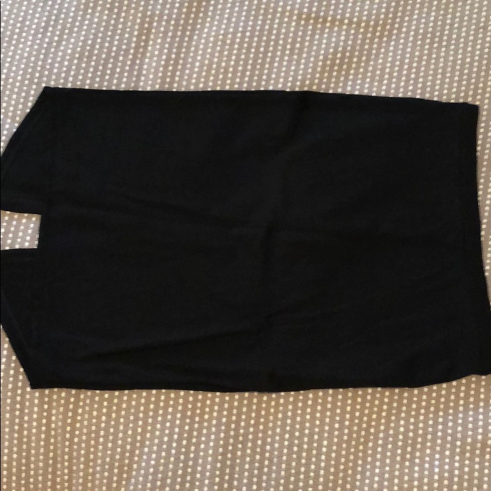 Black bodycon slit skirt